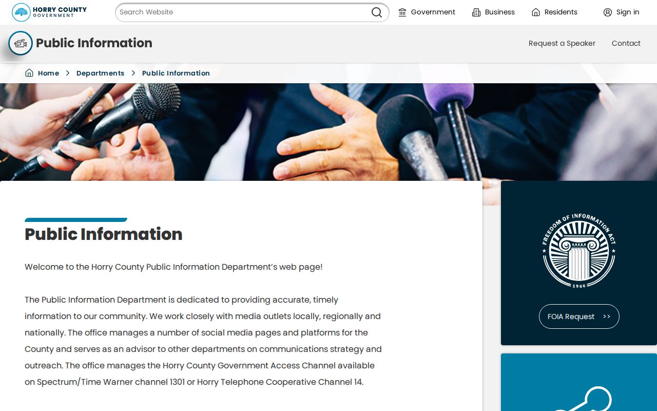 Horry County Public Information office route for an aggregate warrant records request